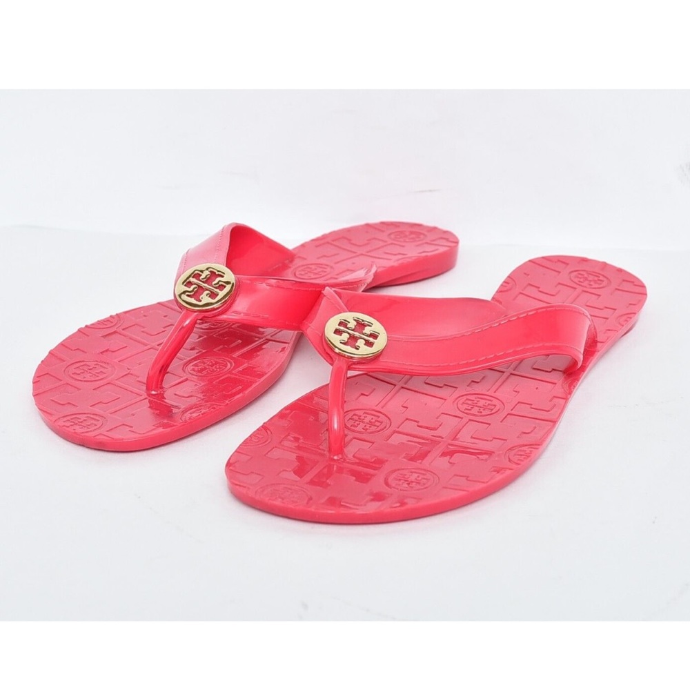 TORY BURCH Women's Hot Pink Thora Jelly Flip Flops Sandals Size 7